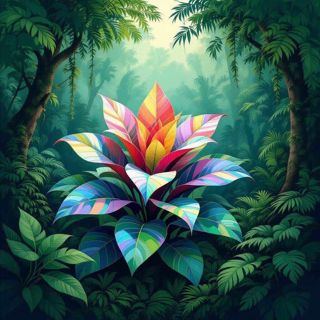 Detailed Carnivorous Plant in Escher Style