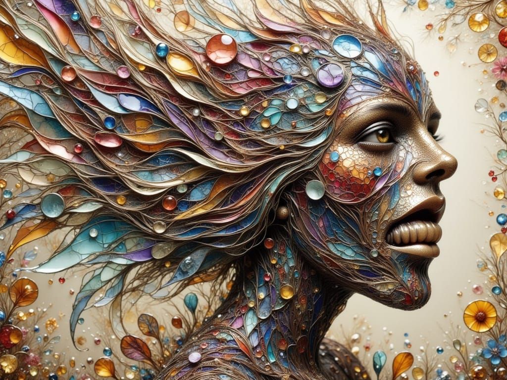 Intricate Glass Art with Alcohol Ink Splashes