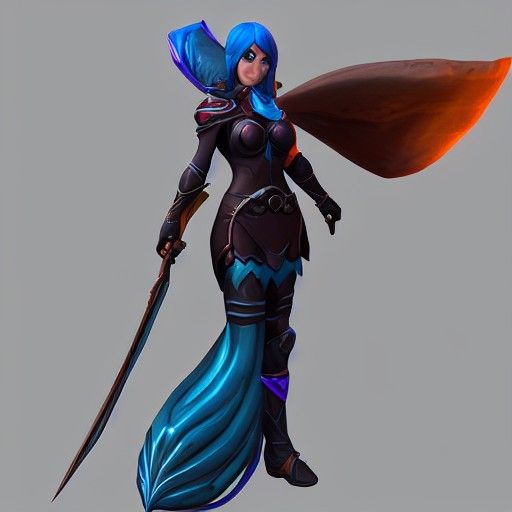 Irelia, Defender of Ionia: 3D Rendered Scene