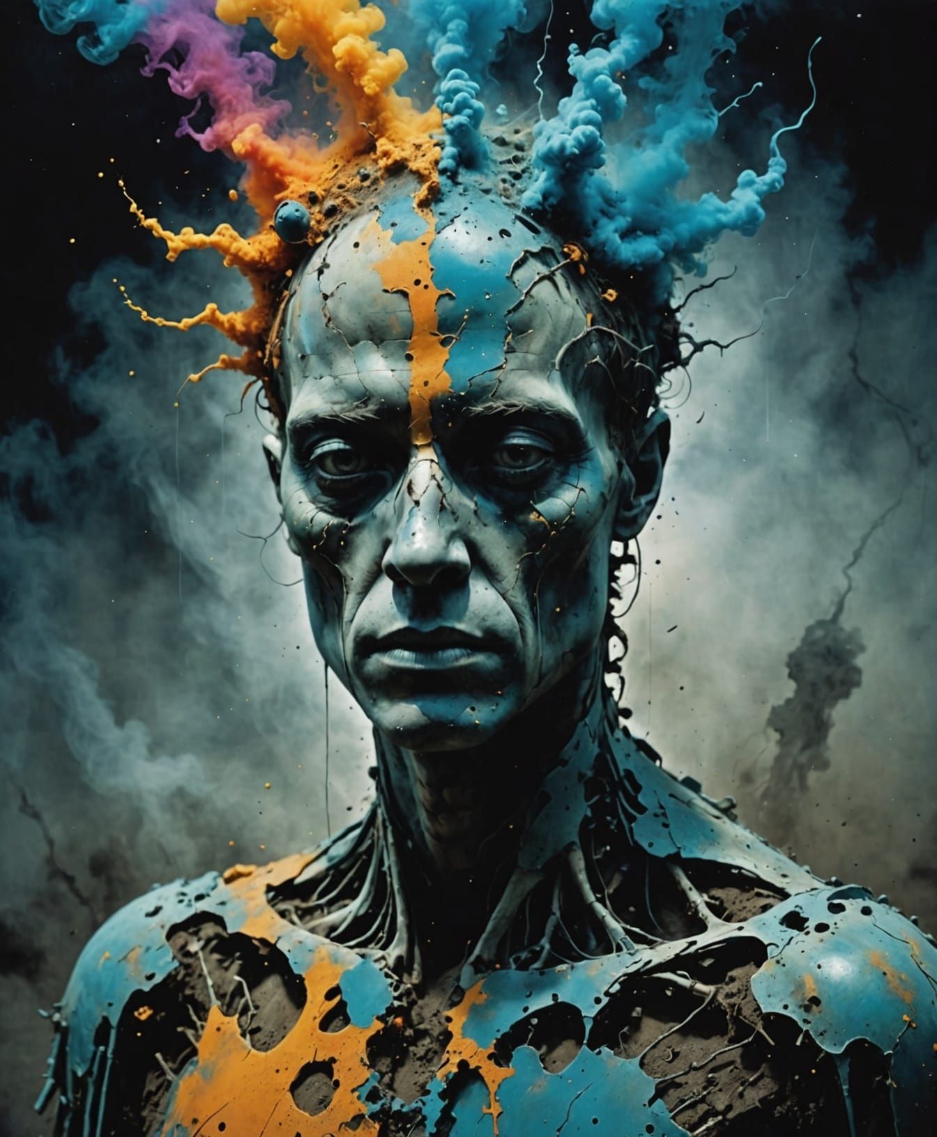 Terrified Figures in Soft Light Tints, Filmic Style