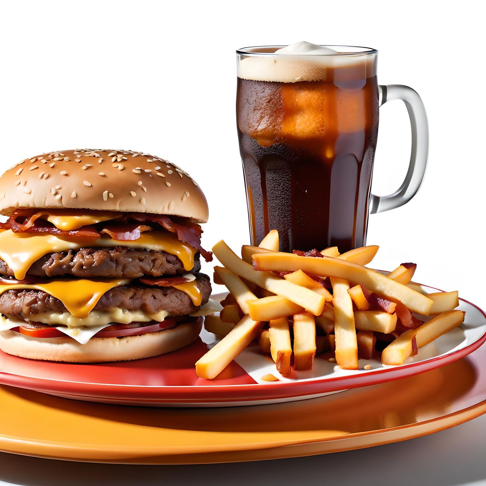 Double Quarter Pounder Burger with Fries and Root Beer