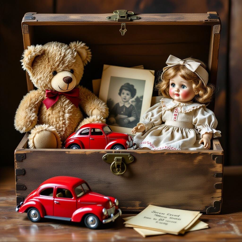 Nostalgic Toy Chest of Childhood Treasures