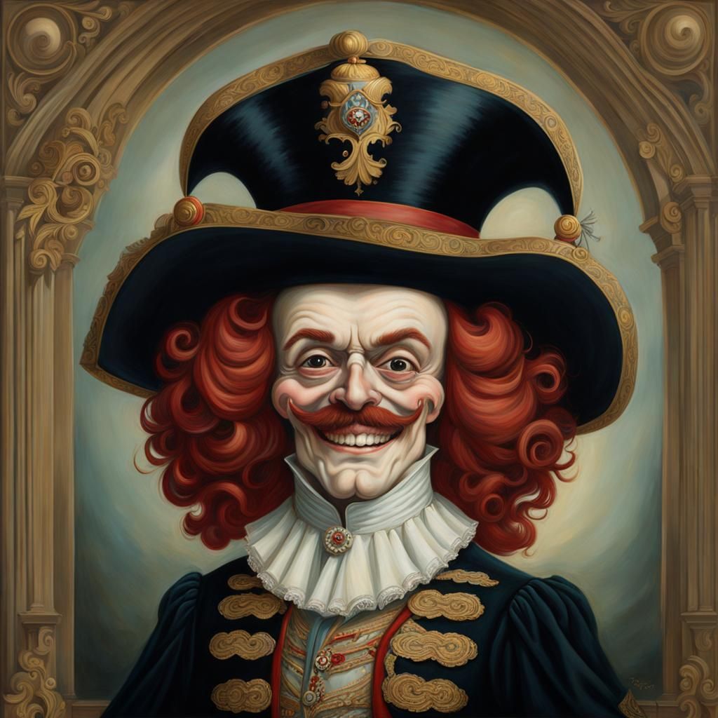 Laughing Cavalier in Pop-Surrealist Style