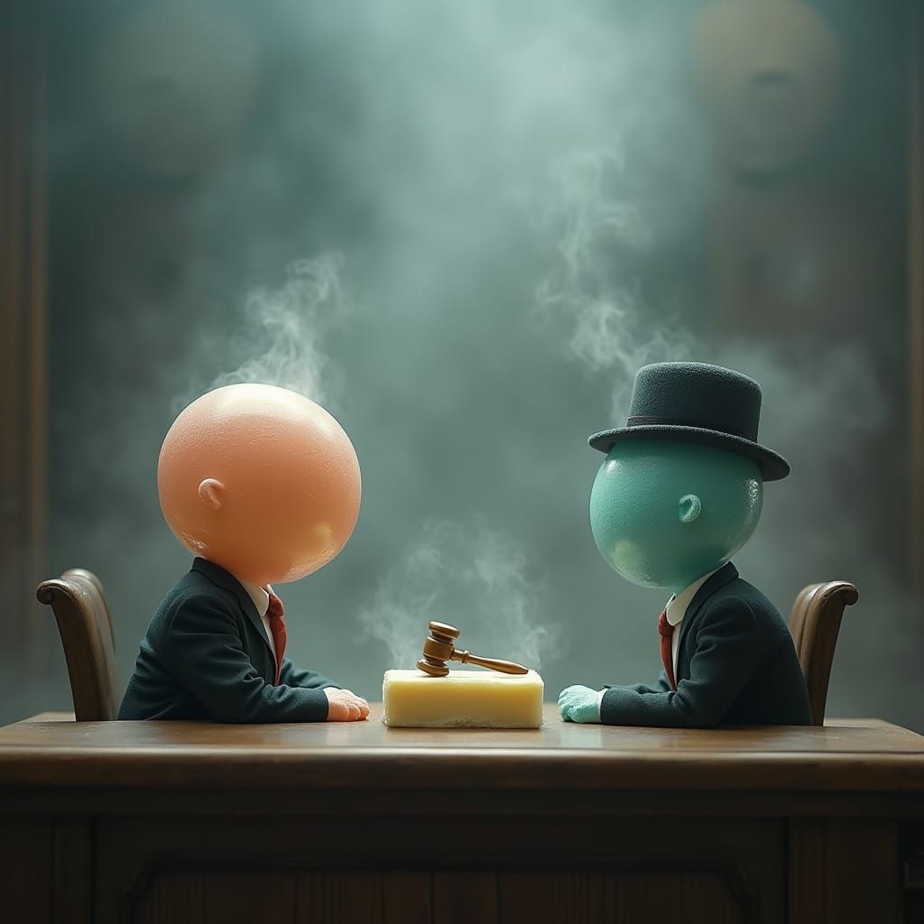 Soap Bubbles in Courtroom: Ultra-Realistic AI Art