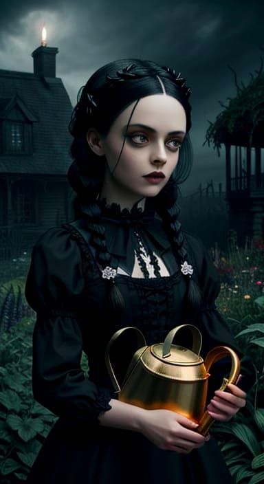 Wednesday Tends To Her Garden Of Deadly Nightshade