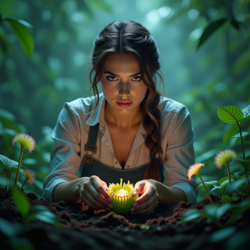 Carnivorous Garden: Dark Fantasy Portrait