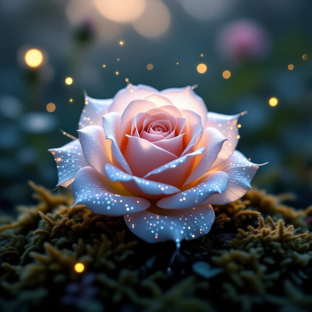 Ethereal Rose Woven from Moonlight Spider Silk
