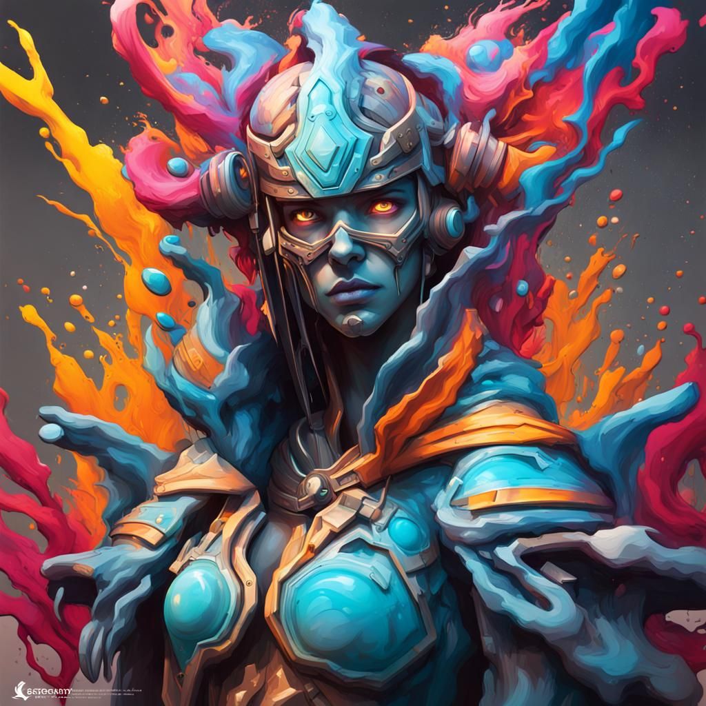 Colorful Graffiti Street Art with 3D Elements