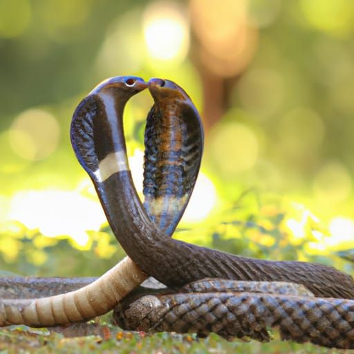 Mating Cobra Snakes in Natural Light