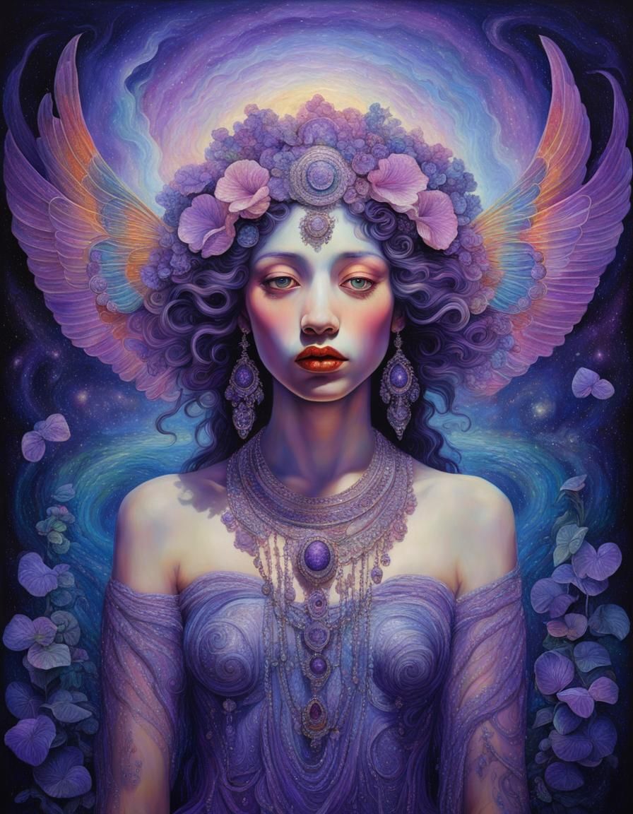 Ethereal Violet Fauvism Art