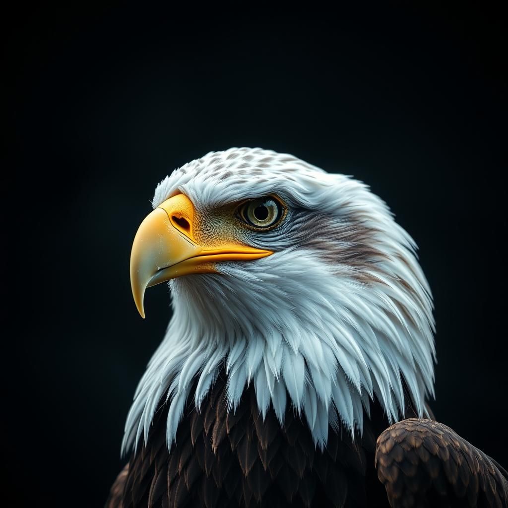 Hyperrealistic Eagle Portrait in Sharp Focus