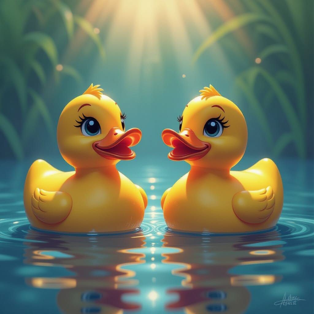 Rubber Ducks Discover Golden Ratio in Splash Art