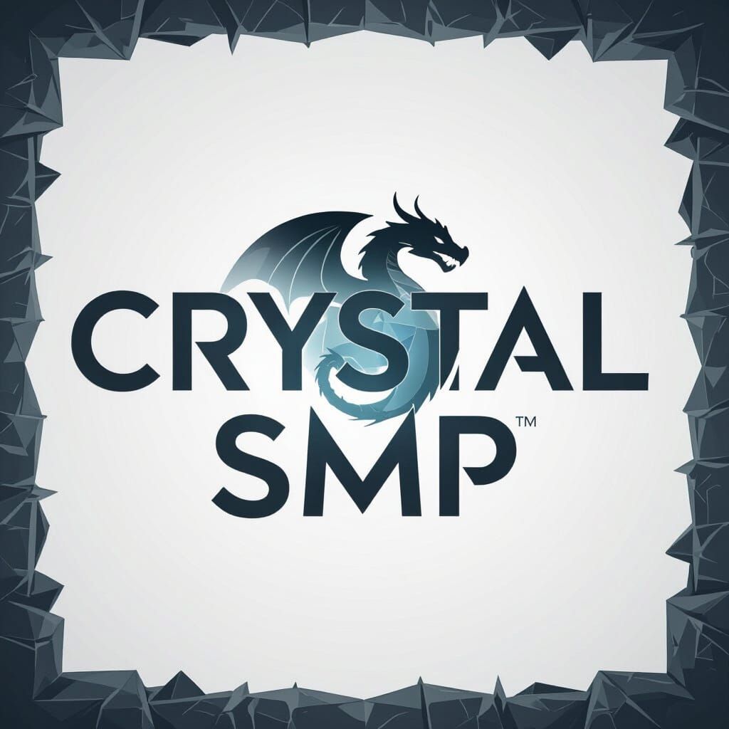 CRYSTAL SMP Logo with Ender Dragon and End Stone