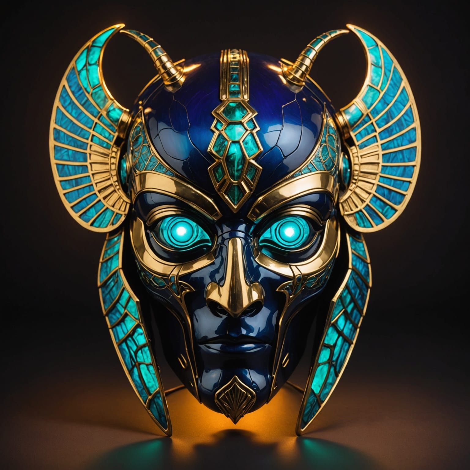 Ancient Egyptian Mask Radiates Ethereal Light