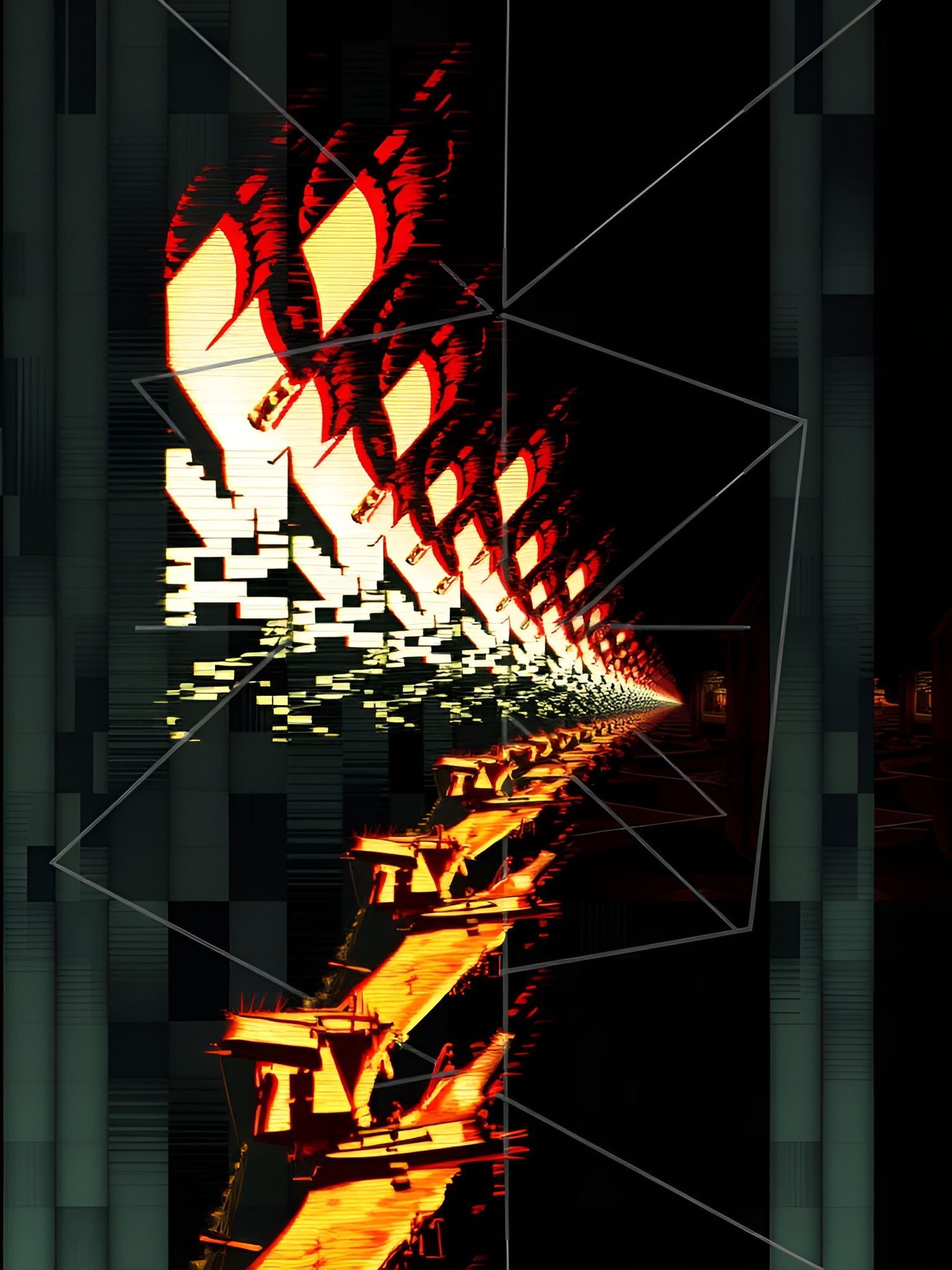 Corrupted Tessellated Glitch Collage Art