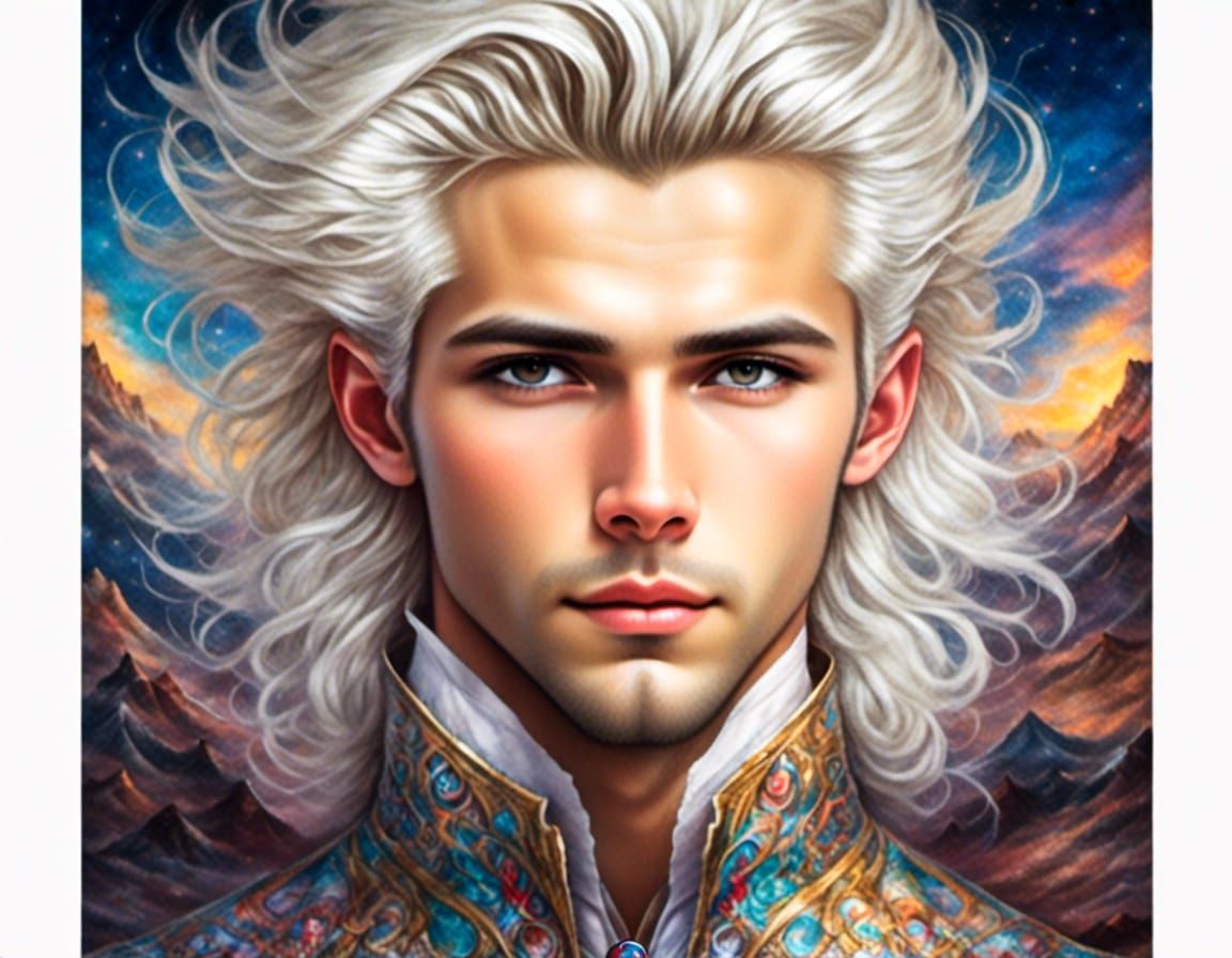 Beautiful white-haired man