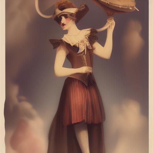 Masquerade Circus Poster with Aristocrats in Vintage Style