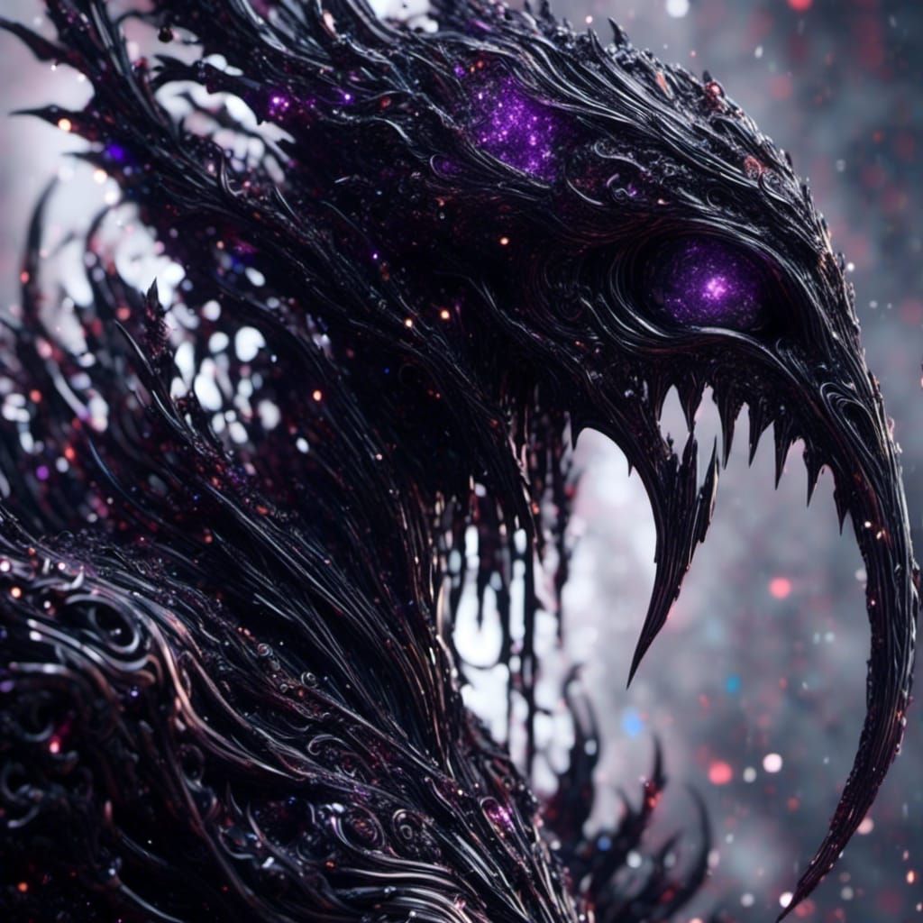 Gothic Grim Reaper with Sparkling Scythe in Dark Ink Style