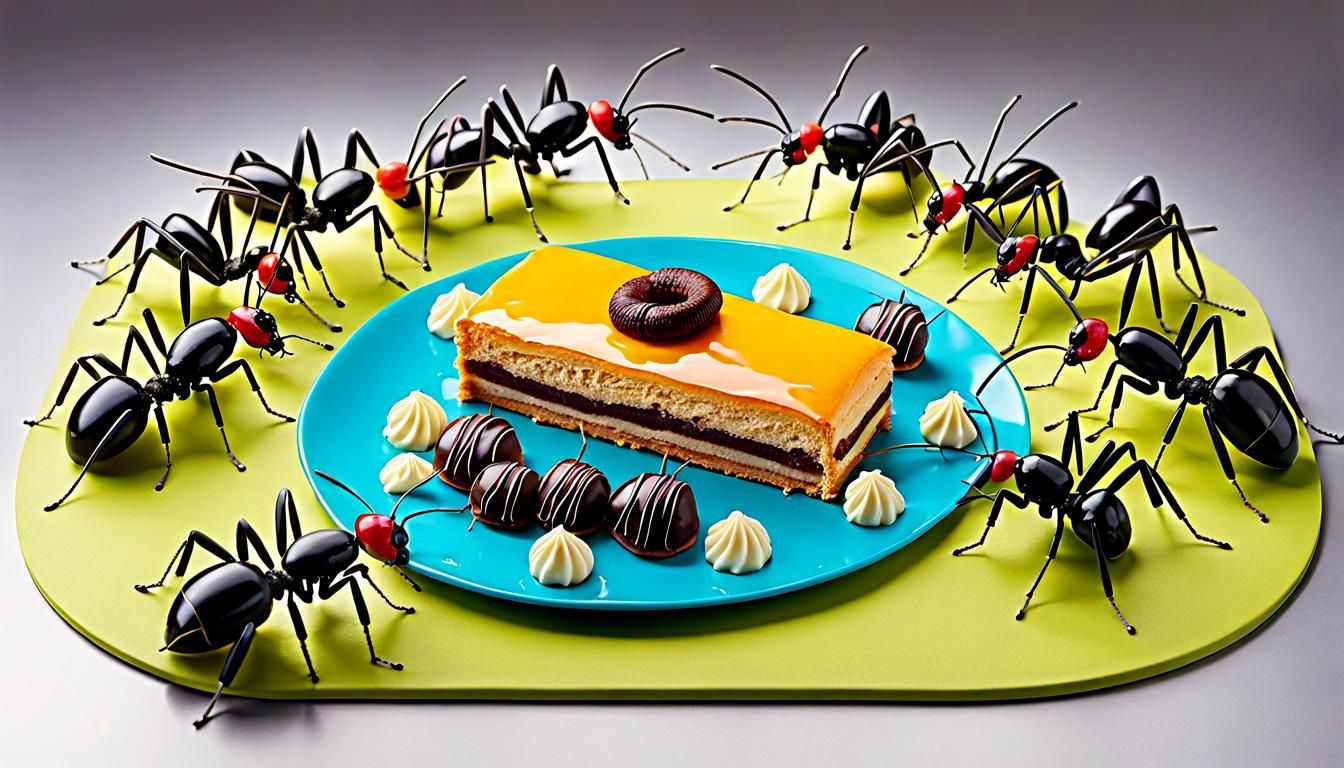 Giant Ants Explore a Pastry Wonderland