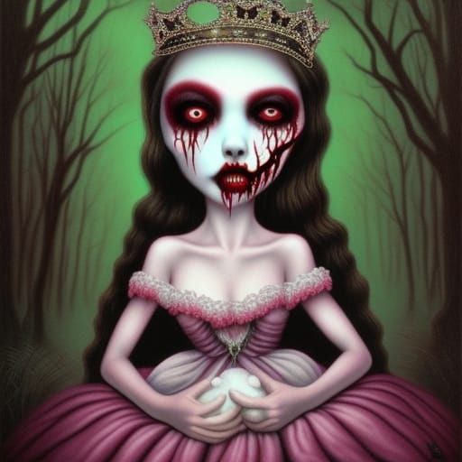 Zombie Princess in Ryden-esque Pop Surrealism