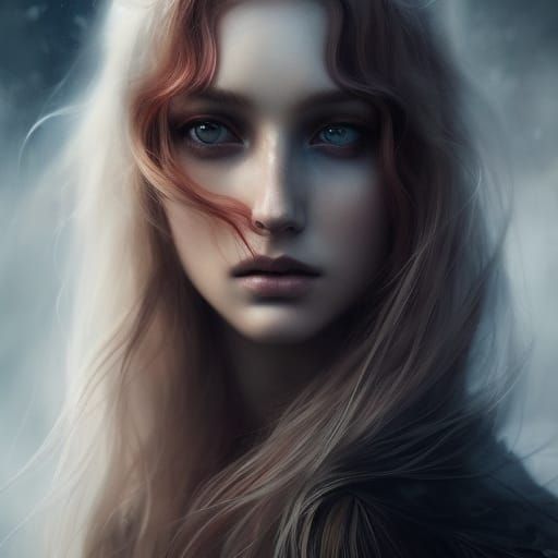 Detailed Portrait of a Ginger Woman in Fantasy Art Style