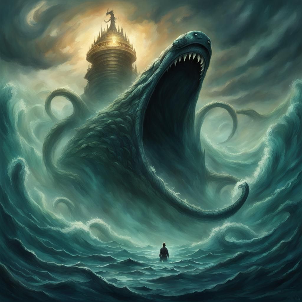 Leviathan Undersea Throne: AI Generated Image