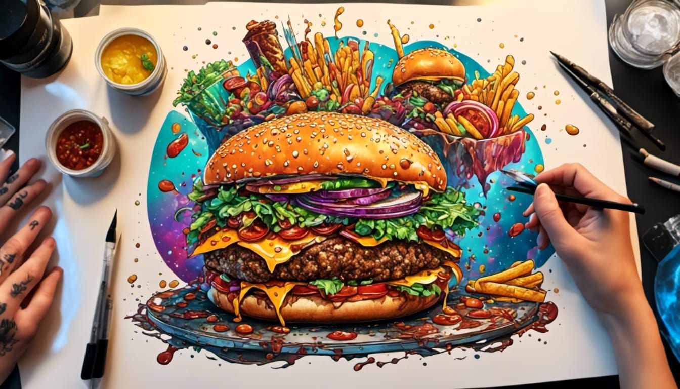 Drawing a big hamburgerπ