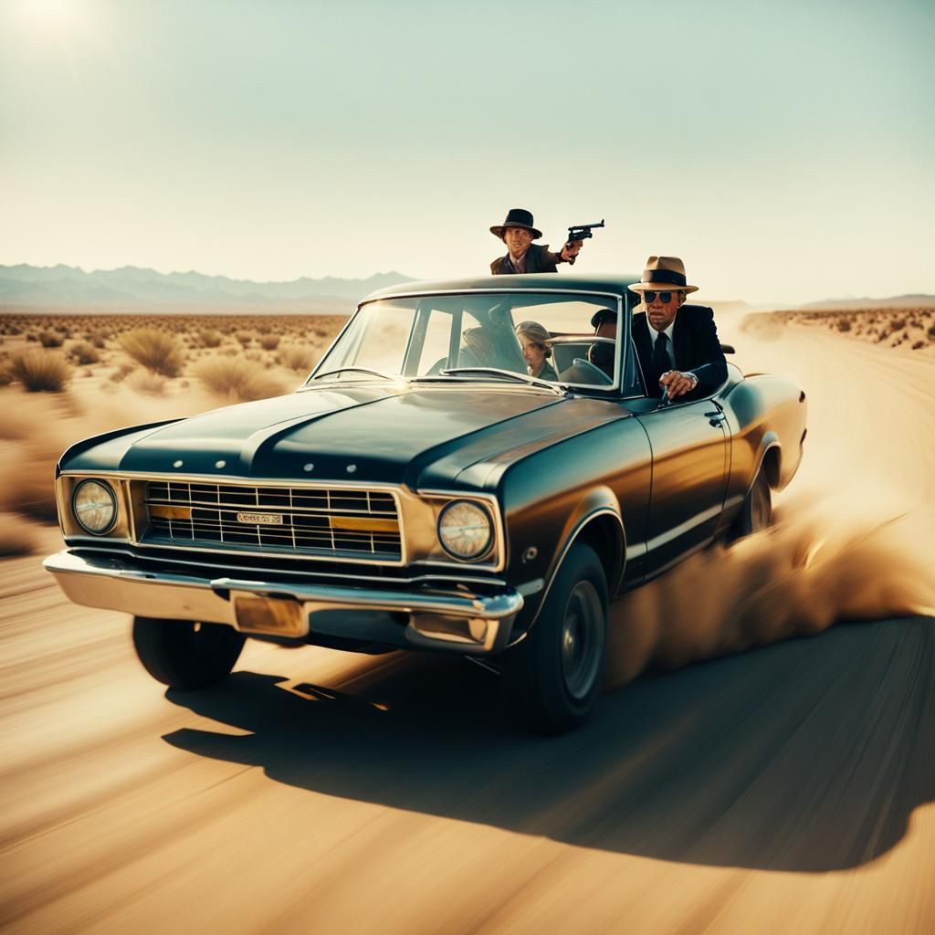 Bonnie and Clyde Runaway Car Chase: Cinematic Film