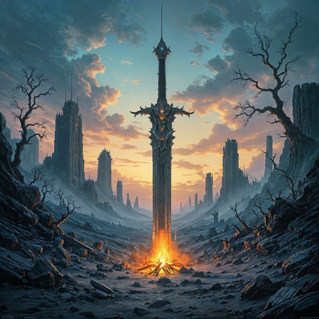 Grimdark Fantasy Campfire in Volumetric Fog