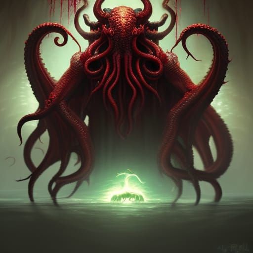 Cthulhu's Bleeding Heart: Dark Fantasy Concept Art