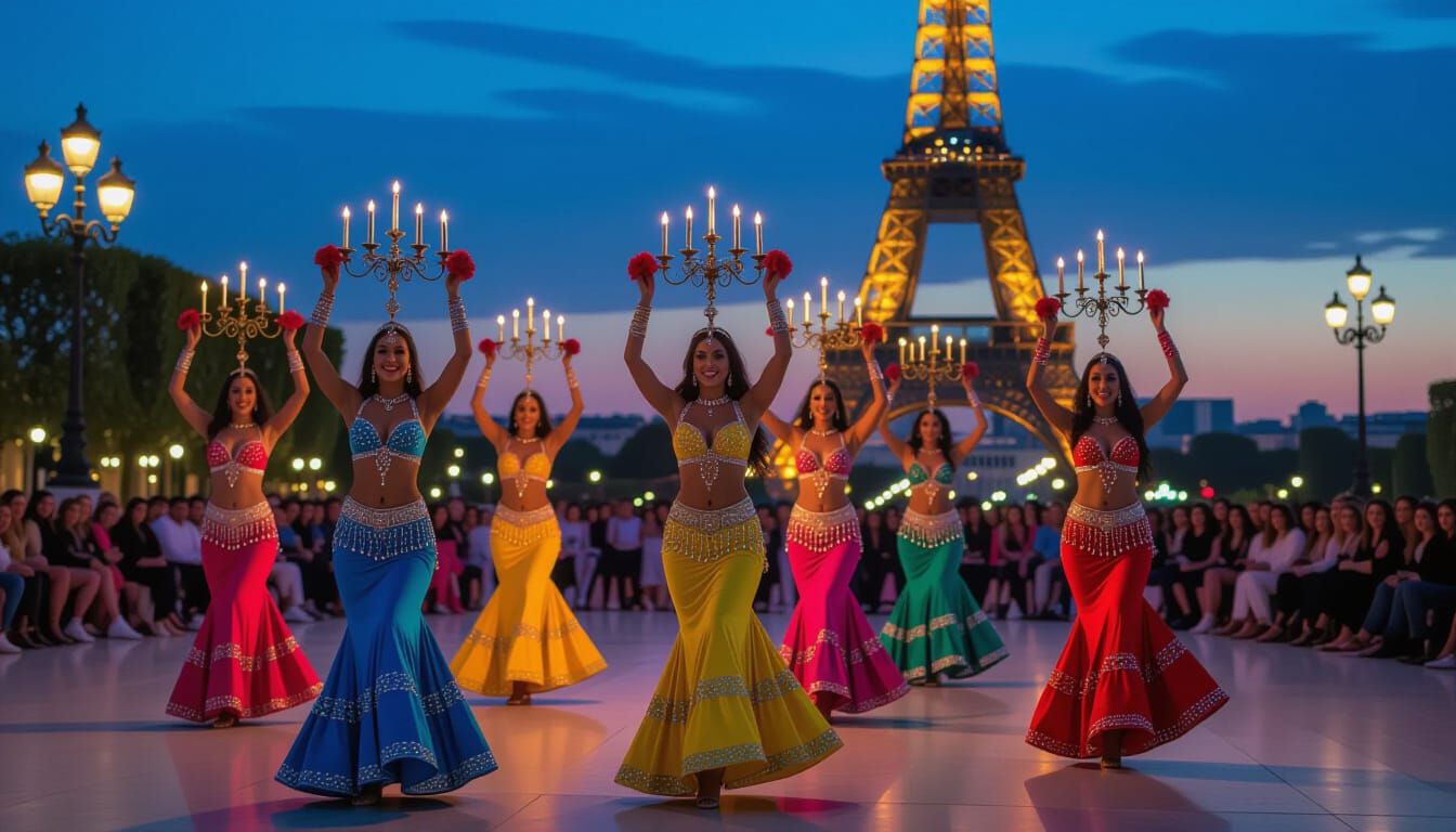 Belly Dancers Perform at Trocadero Square