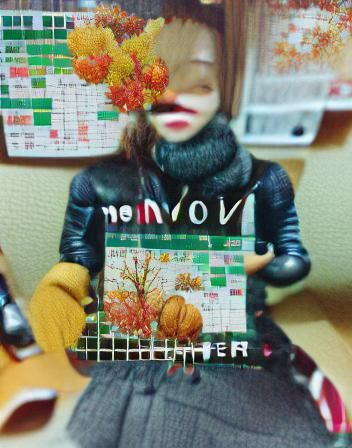 Autumnal Landscape with Falling Golden Leaves