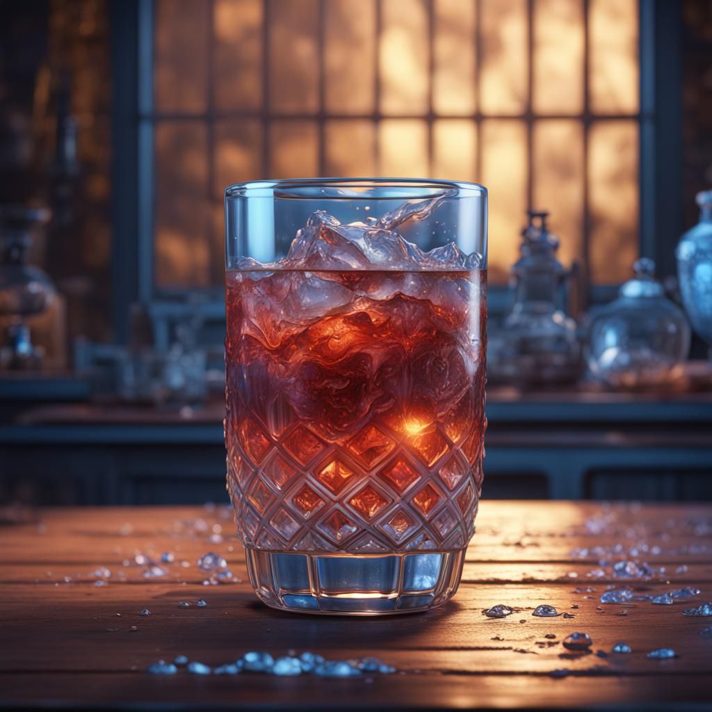 Detailed Matte Painting of a Glass of Water