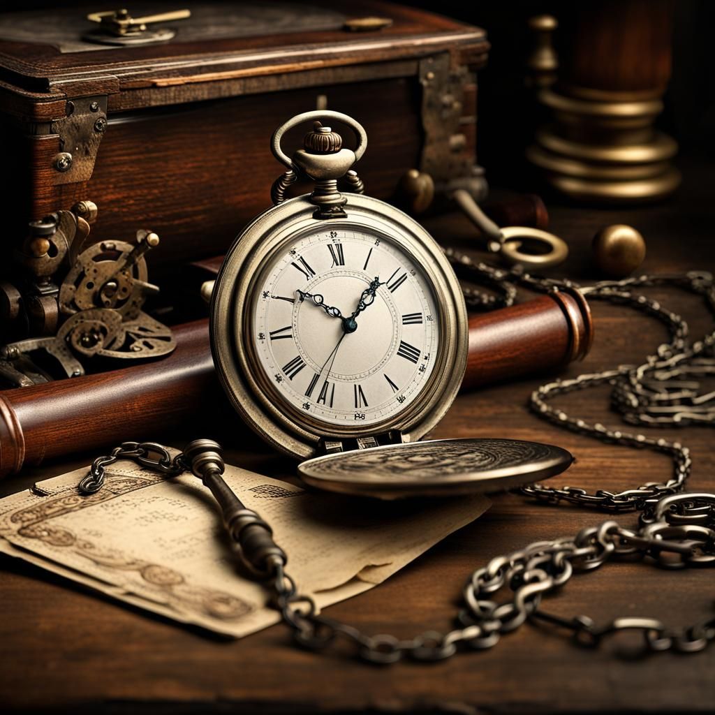 Steampunk Pocket Watch About to Be Cleaved