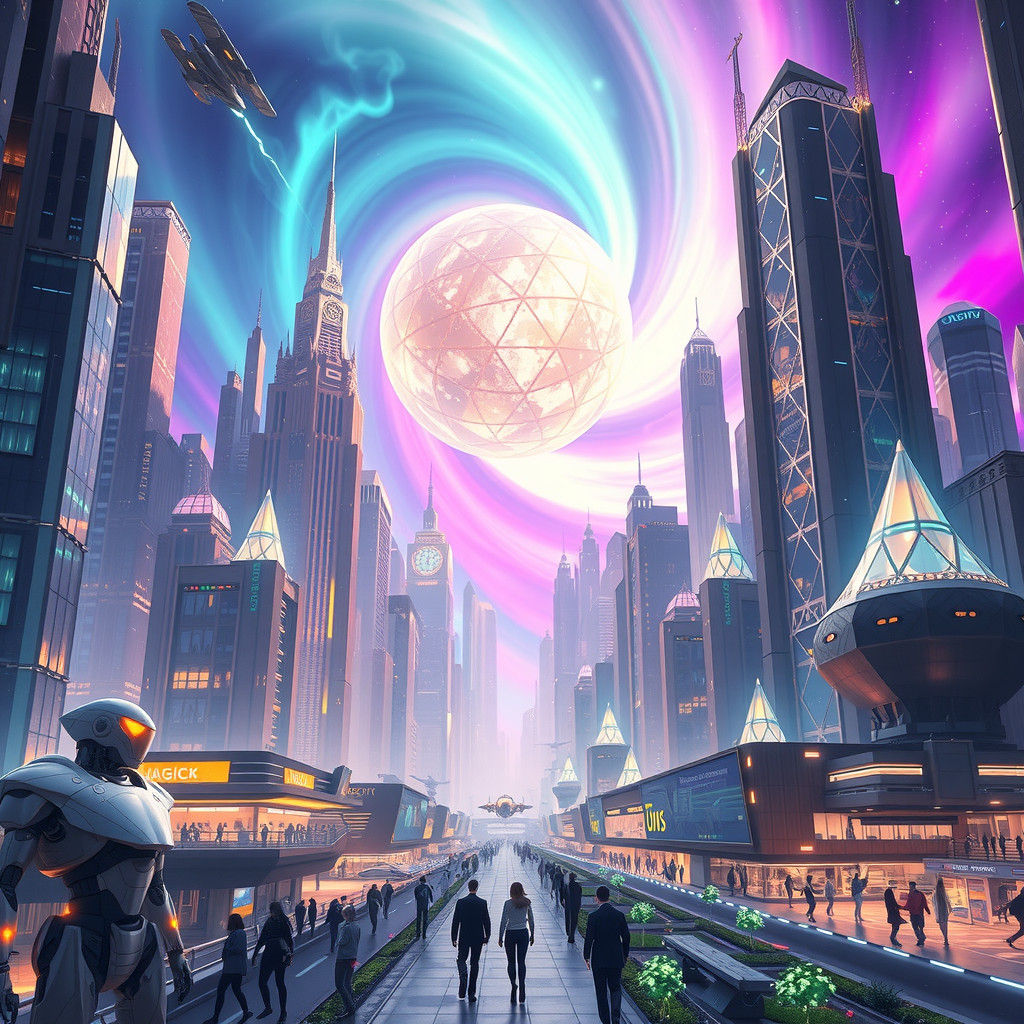 Medieval Oasis Amidst Futuristic Metropolis