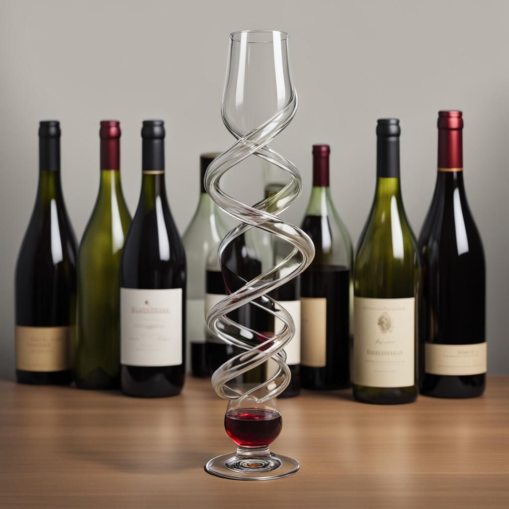 A double-helix wine glass.