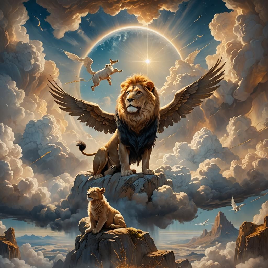 Lion and Lamb in Heaven: A Matte Painting