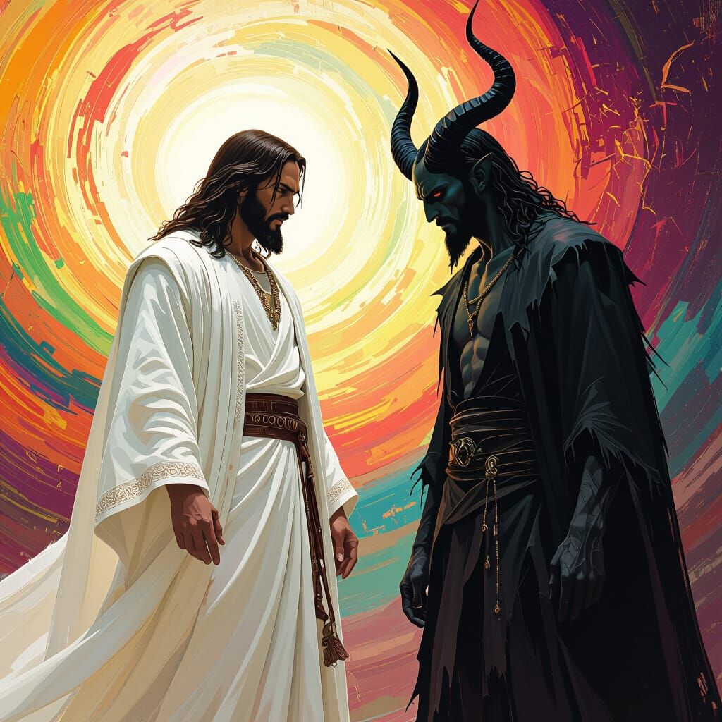 Jesus Versus Satan: Dramatic Concept Art