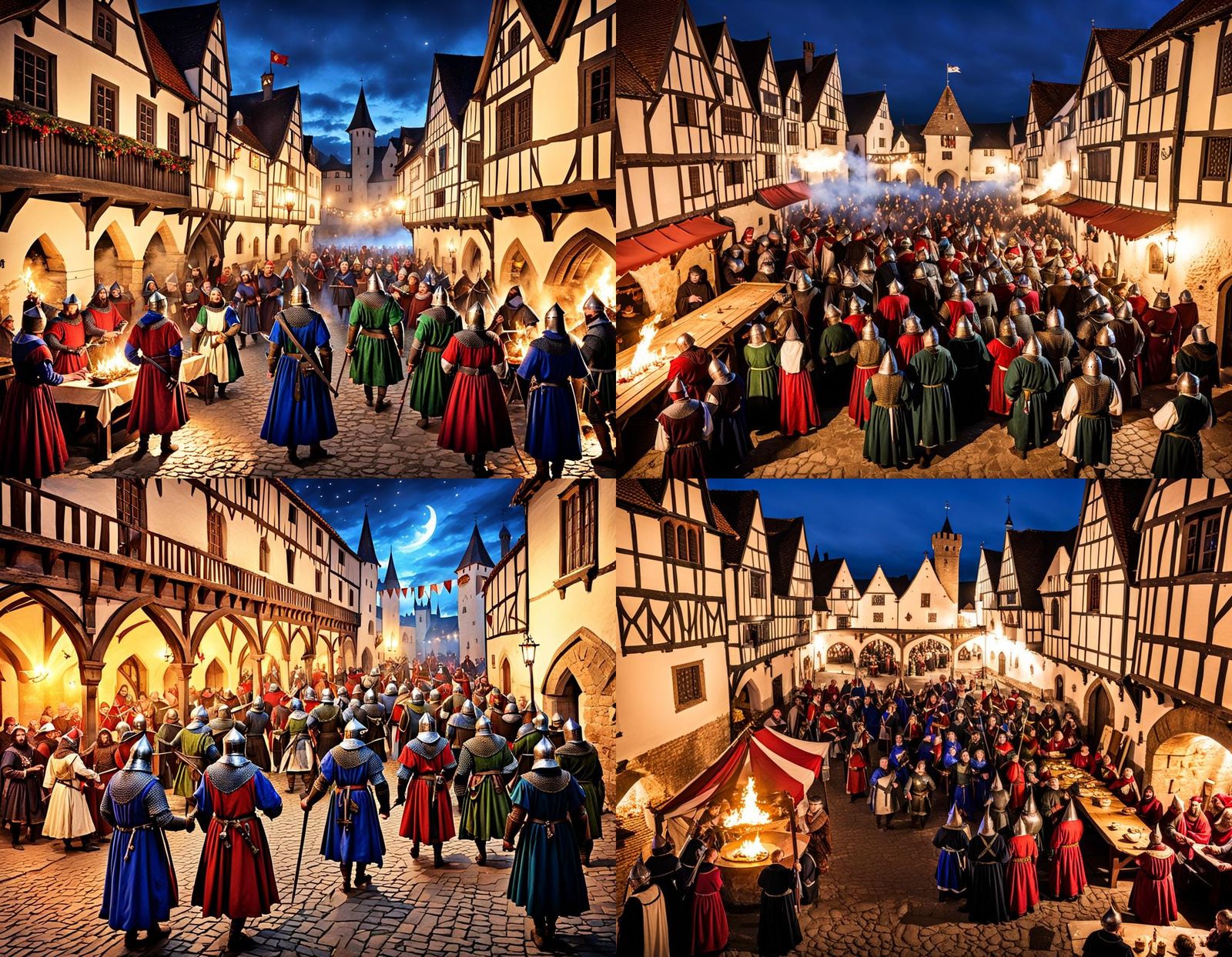 Medieval Night Celebrations: A Vivid Scene