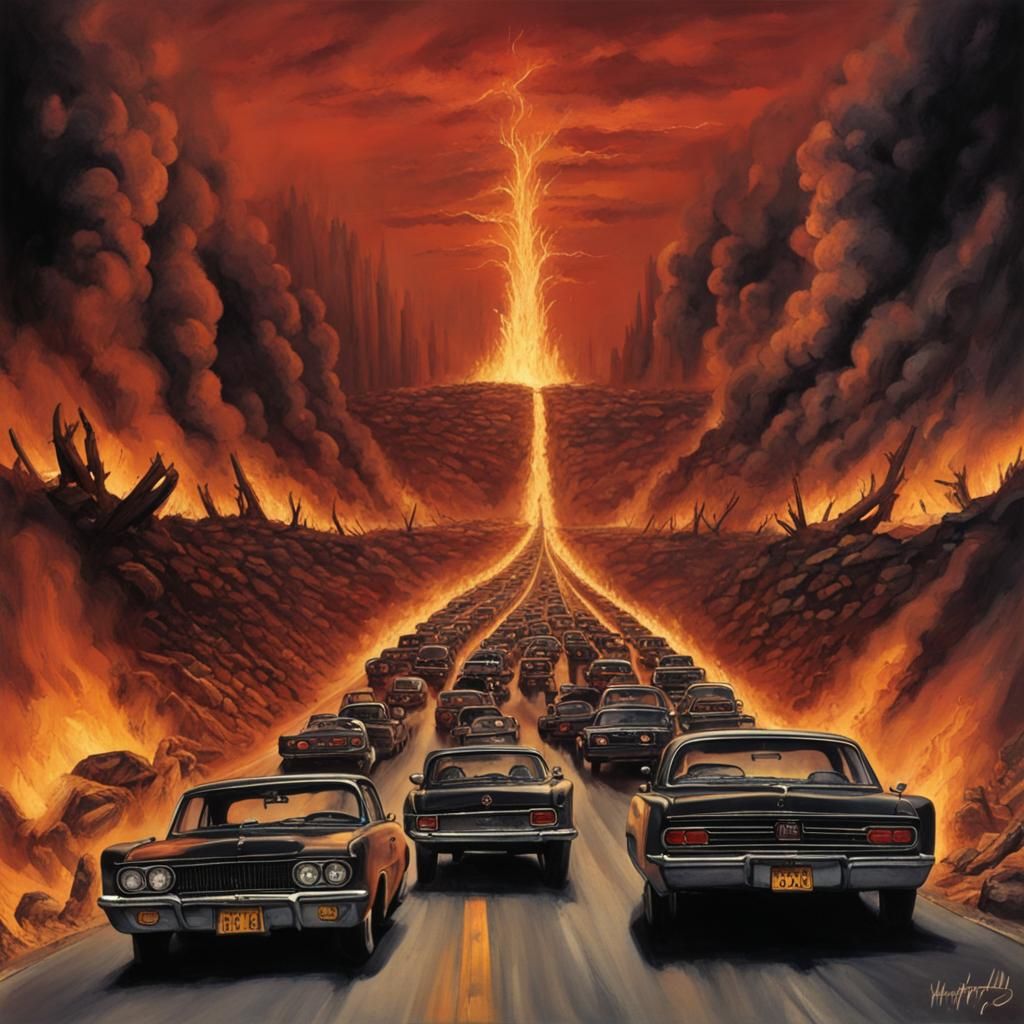 Infernal Highway Stretching Into the Distance