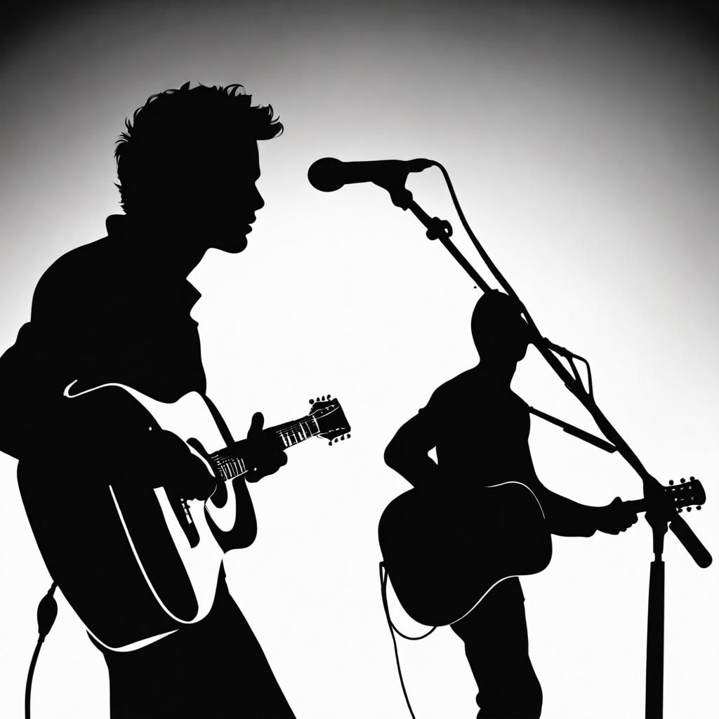 Silhouette of Singer and Guitarist
