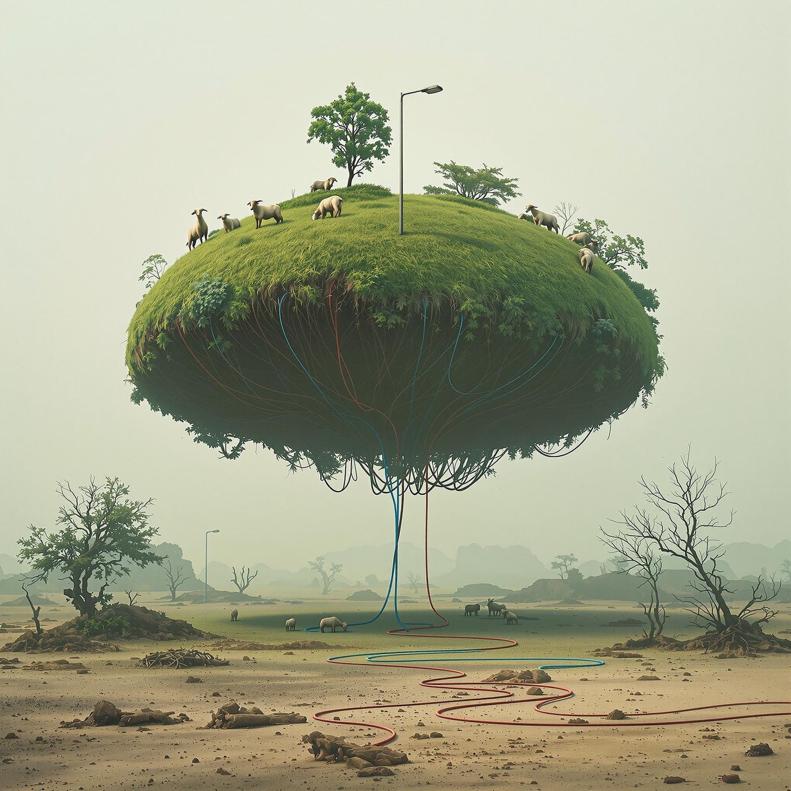 Surreal Landscape with Suprareal Grapheme in a Deserted Wast...