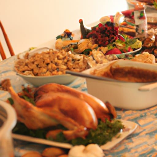 Extremely Detailed Feast with Golden Lighting