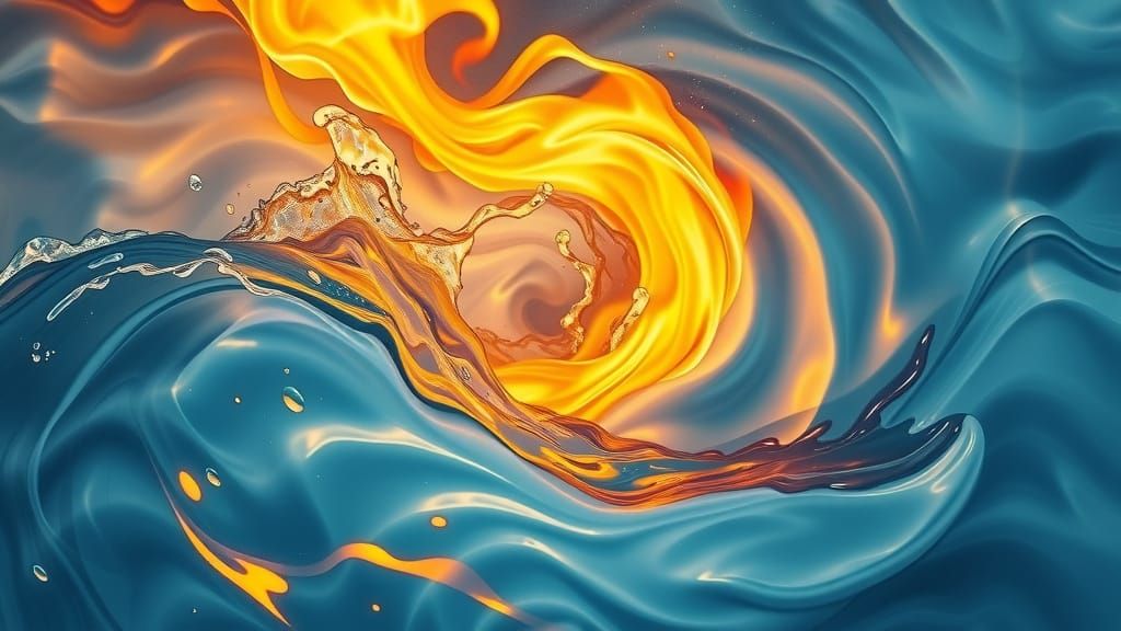 Ethereal Dance of Water and Flame