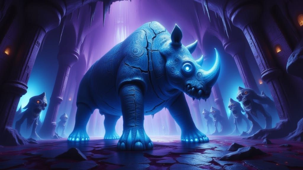 Electric Rhino Illuminates Haunted Castle with Ethereal Figu...