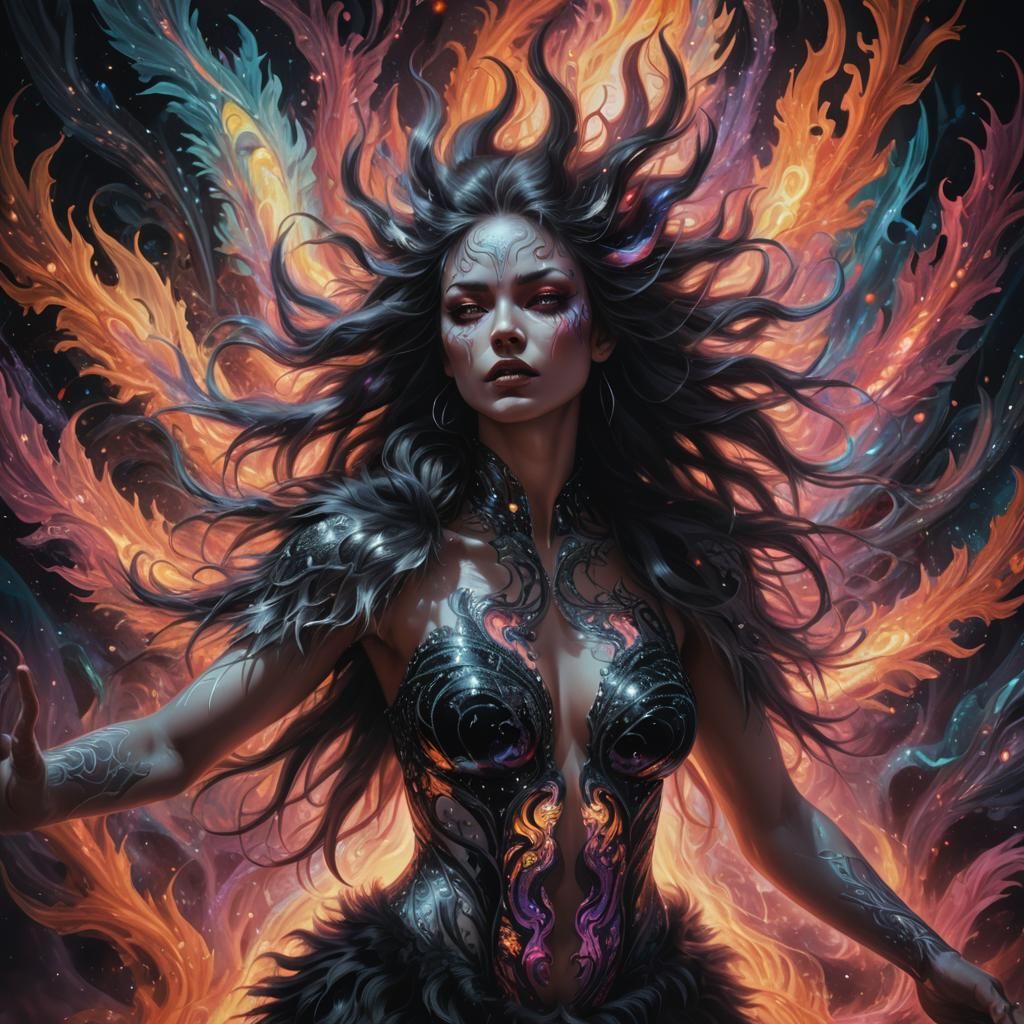 Psychedelic Werewolf Transformation in Dreamlike Bioluminesc...