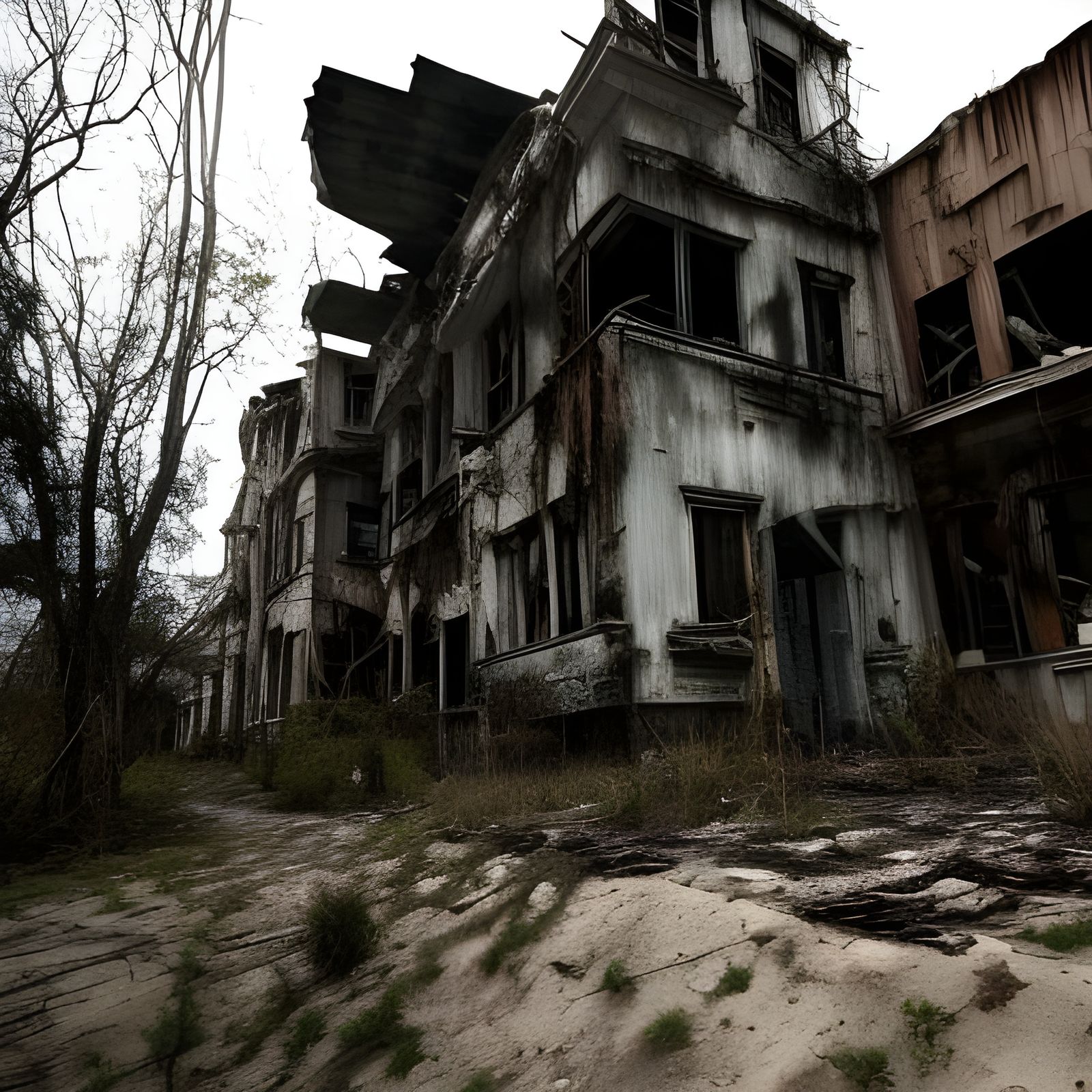 Eerie Shadows in a Post-Apocalyptic Landscape