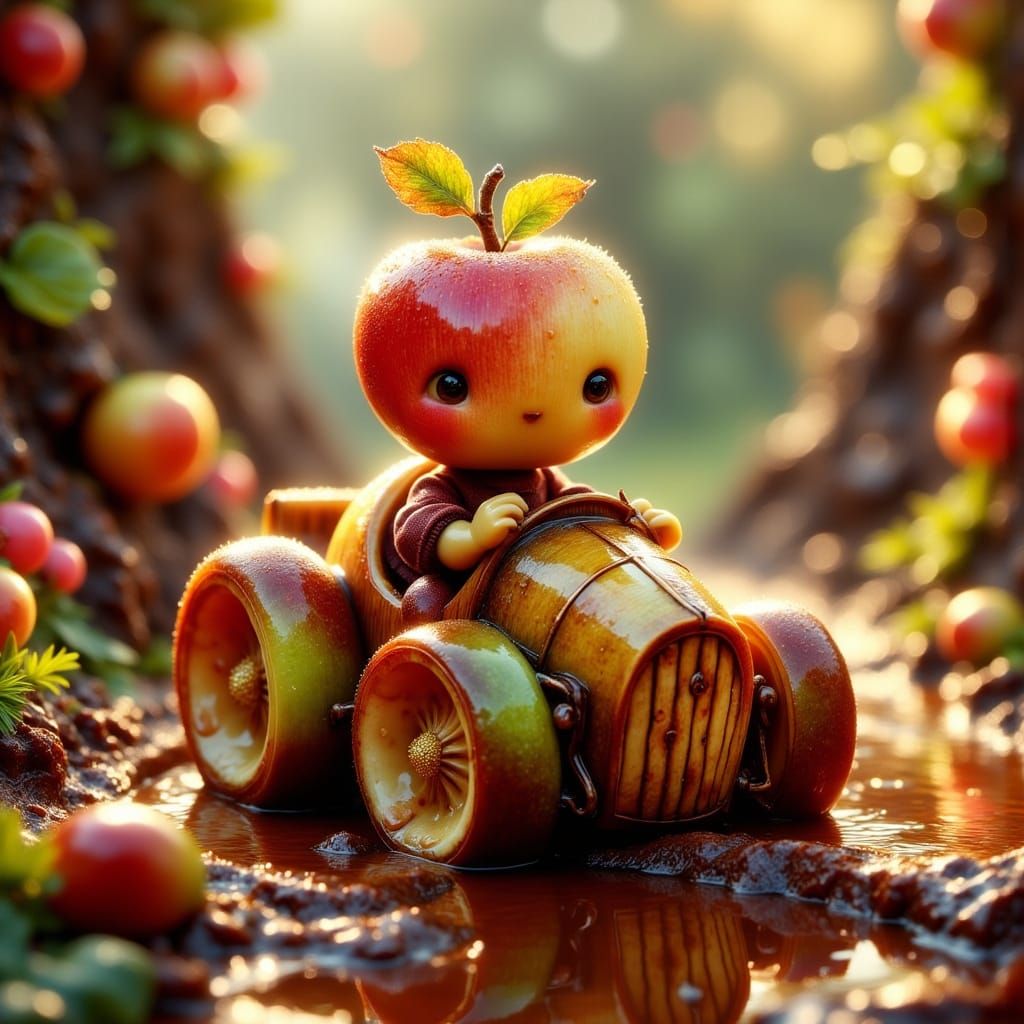 Fantastical Apple Car Speeds Around Chocolate Track