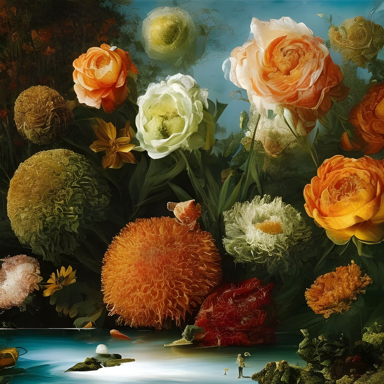 Dreamy Floral Landscape in Ultrarealistic Style