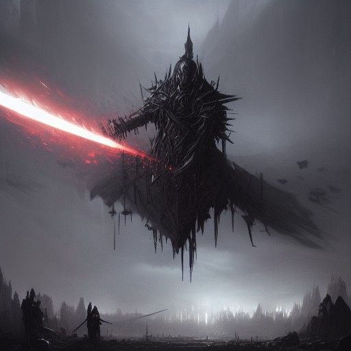 Bloody Black Steel Greatsword: Dark Fantasy Concept Art